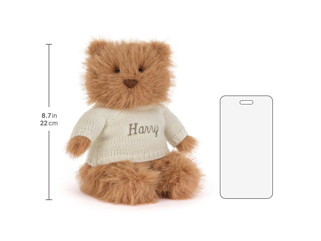 Bartholomew Bear Bouffant with Personalized Cream Jumper