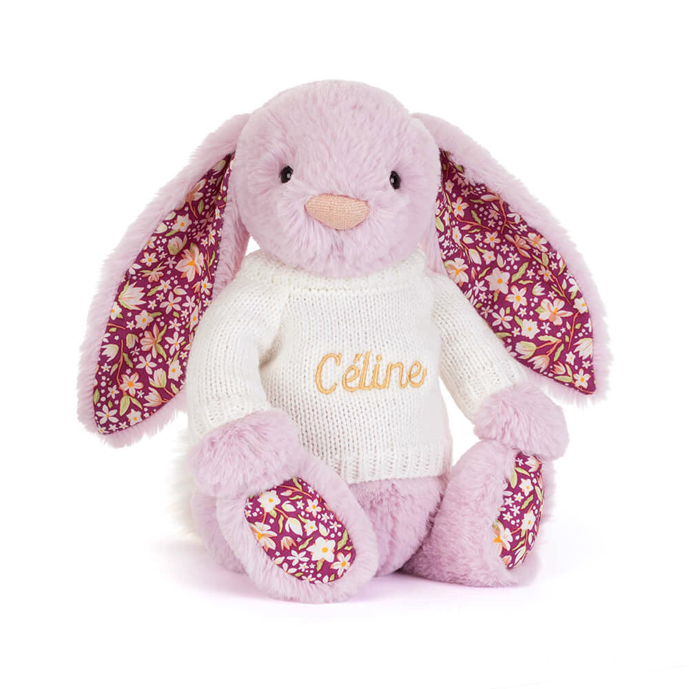Thistlepop Blossom Luxe Bunny with Personalized Cream Jumper