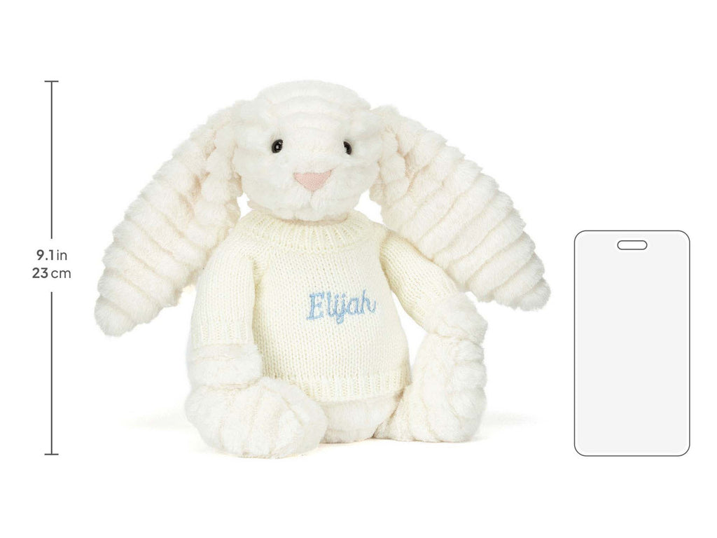Bashful Luxe Bunny Nimbus with Personalized Cream Jumper