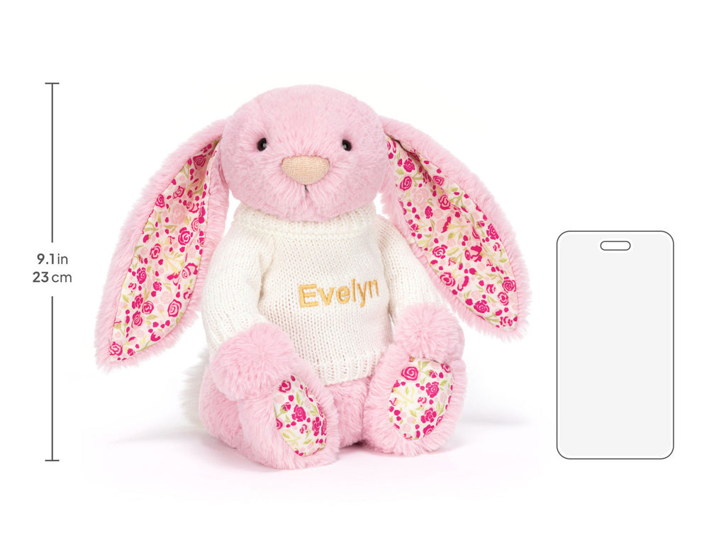 Blushkin Blossom Luxe Bunny with Personalized Cream Jumper
