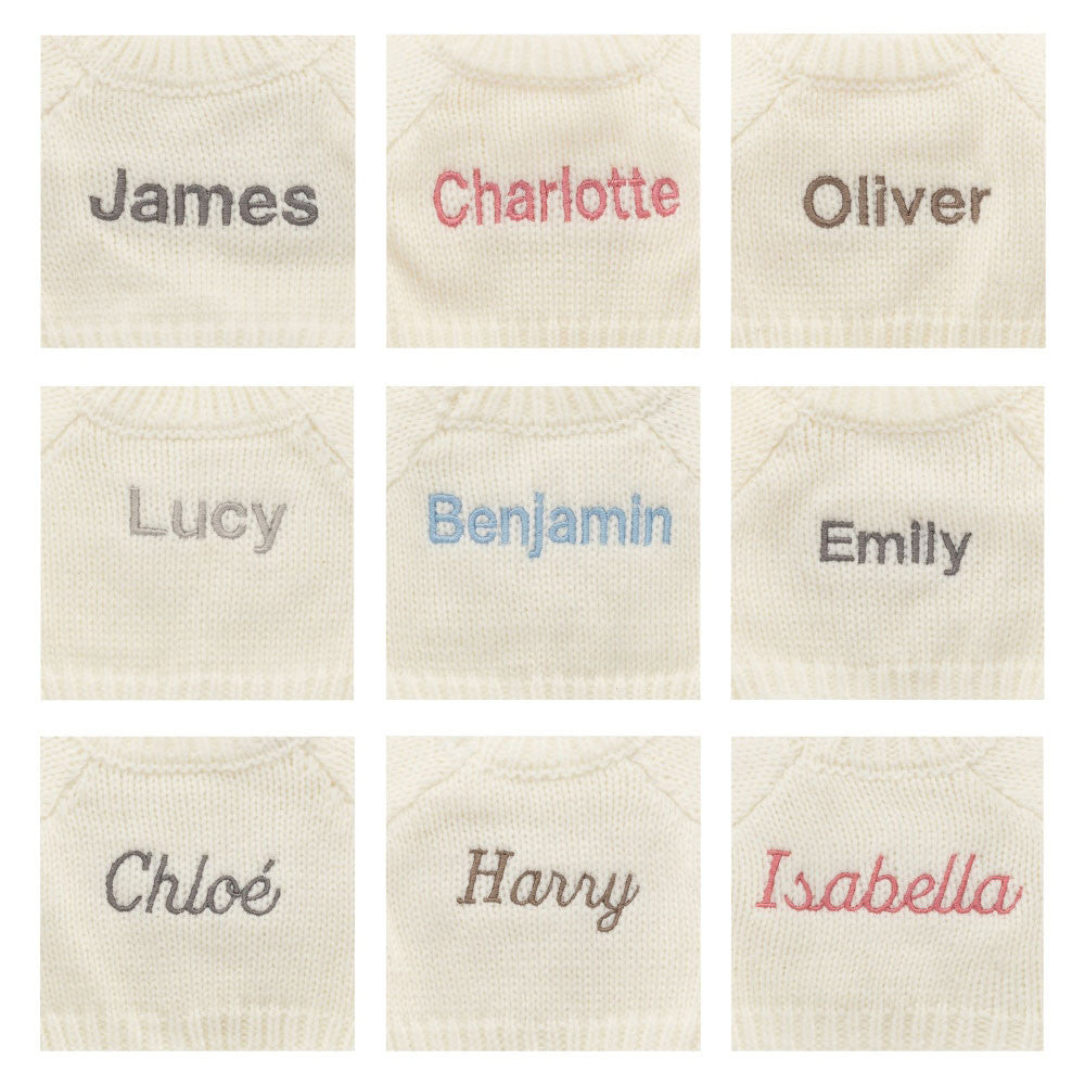 Bashful Toffee Puppy with Personalized Cream Jumper