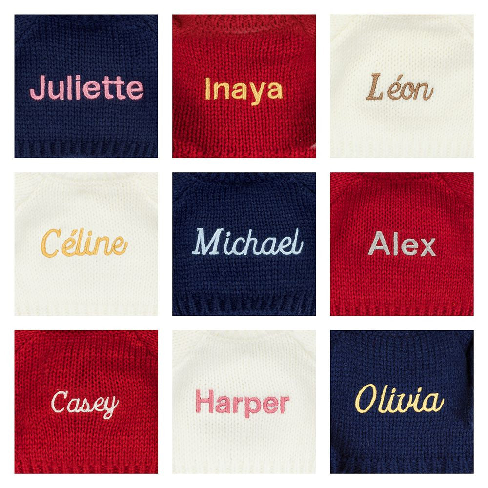 Bartholomew Bear Bouffant with Personalized Navy Jumper