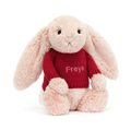Bashful Blush Bunny with Personalized Red Jumper
