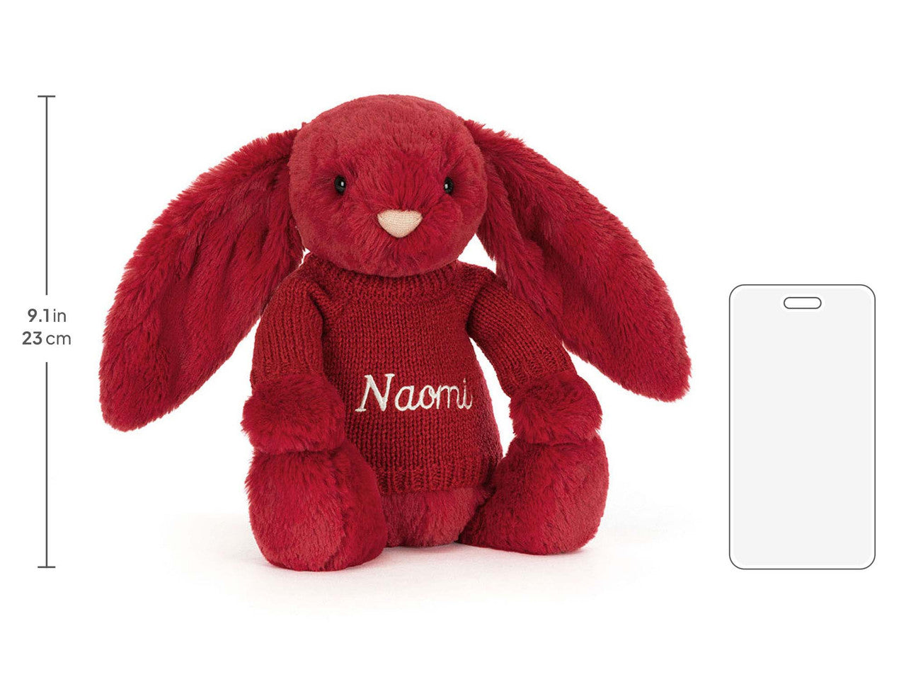 Bashful Luxe Bunny Scarlett with Personalized Red Jumper