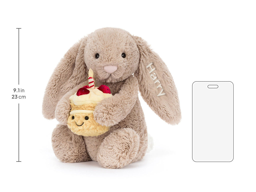 Personalized Bashful Beige Bunny 'Birthday'