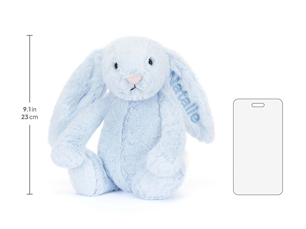 Personalized Bashful Blue Bunny Medium