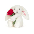 Personalized Cream Bunny with Rose
