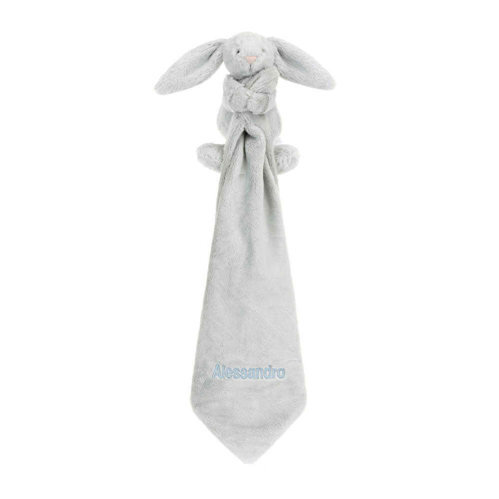 Personalized Bashful Silver Bunny Soother