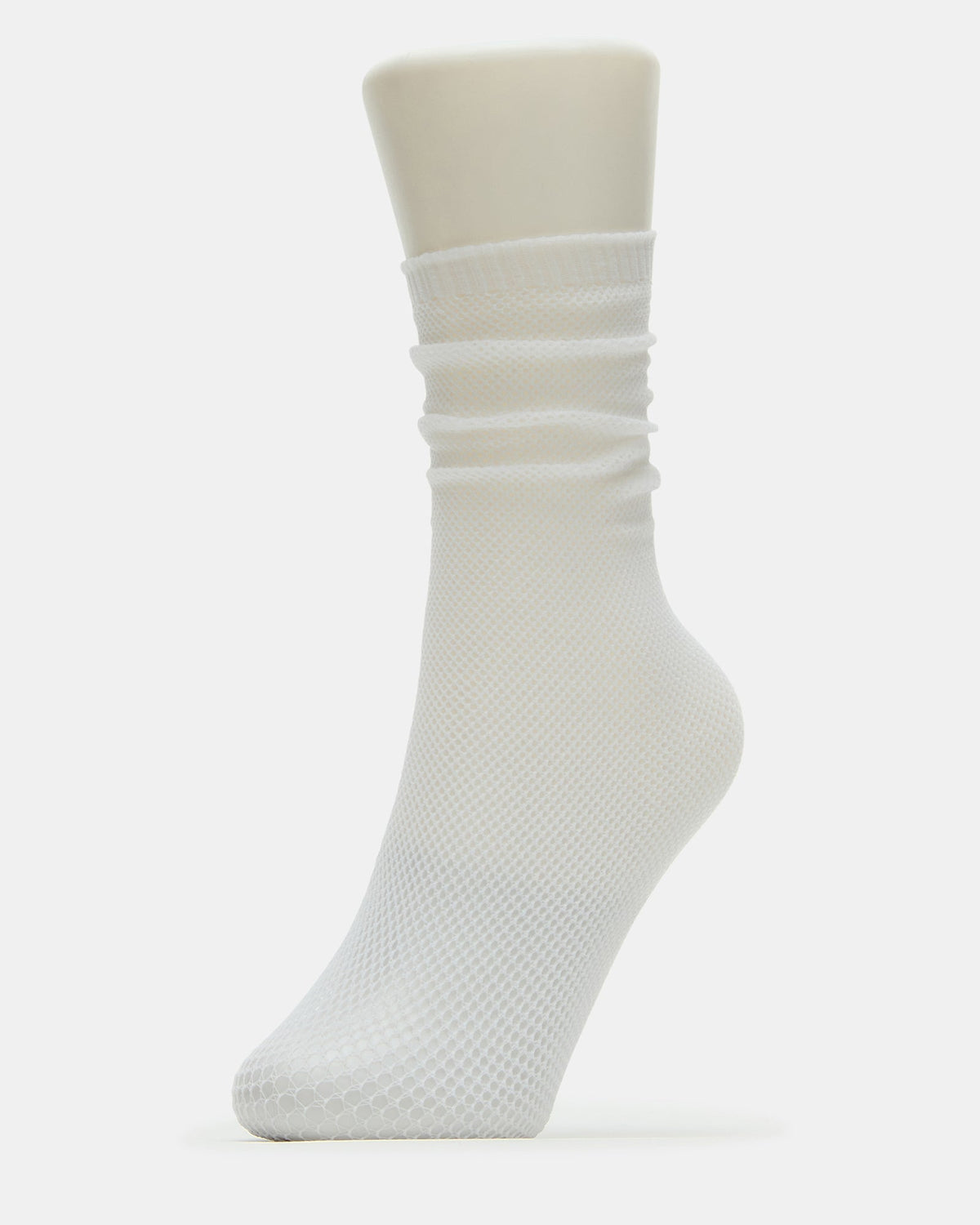 FISHNET SLOUCHY CREW SOCKS WHITE