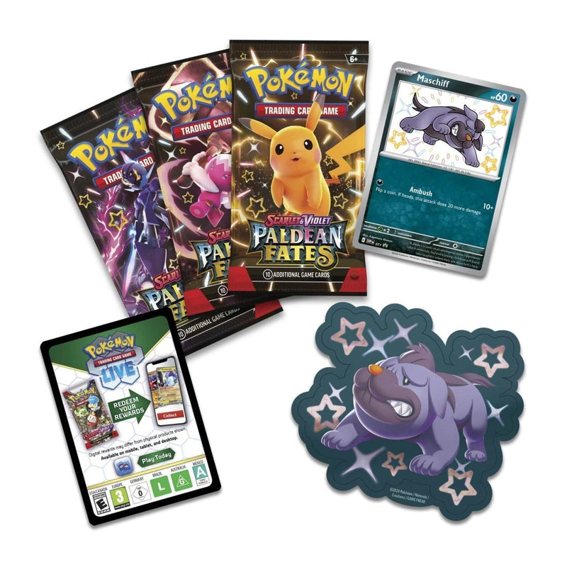 Pokémon TCG: Scarlet & Violet-Paldean Fates Tech Sticker Collection (Shiny Maschiff) (2)
