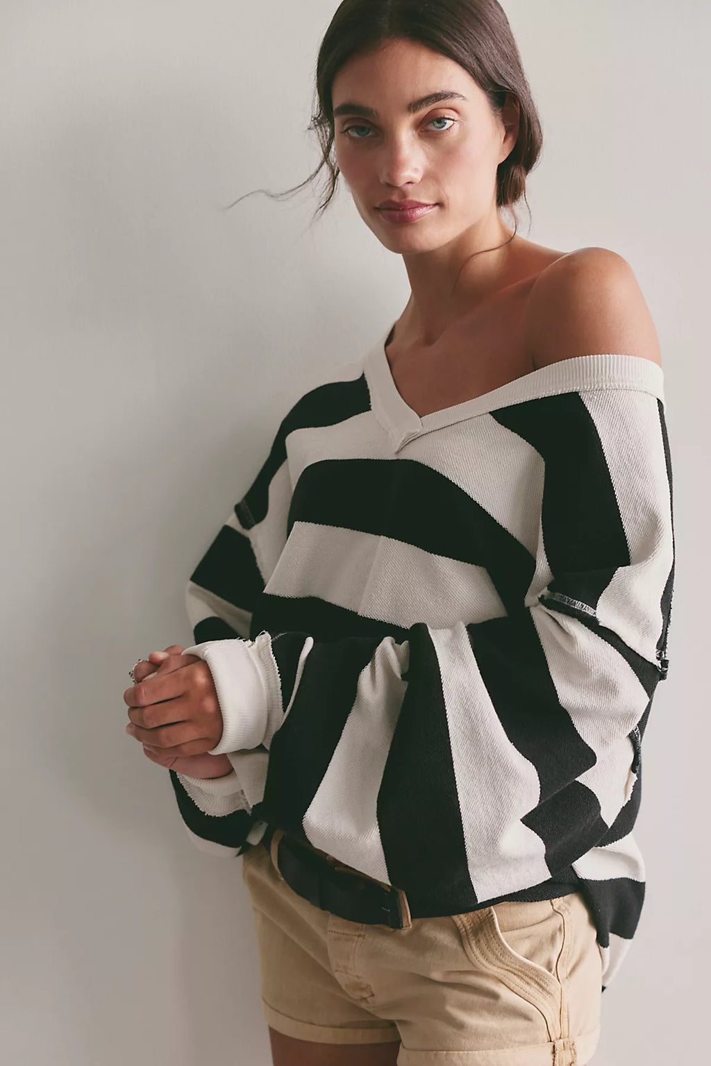 We The Free Venice V-Neck Striped Sweatshirt