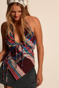 We The Free Start The Party Madras Halter Top