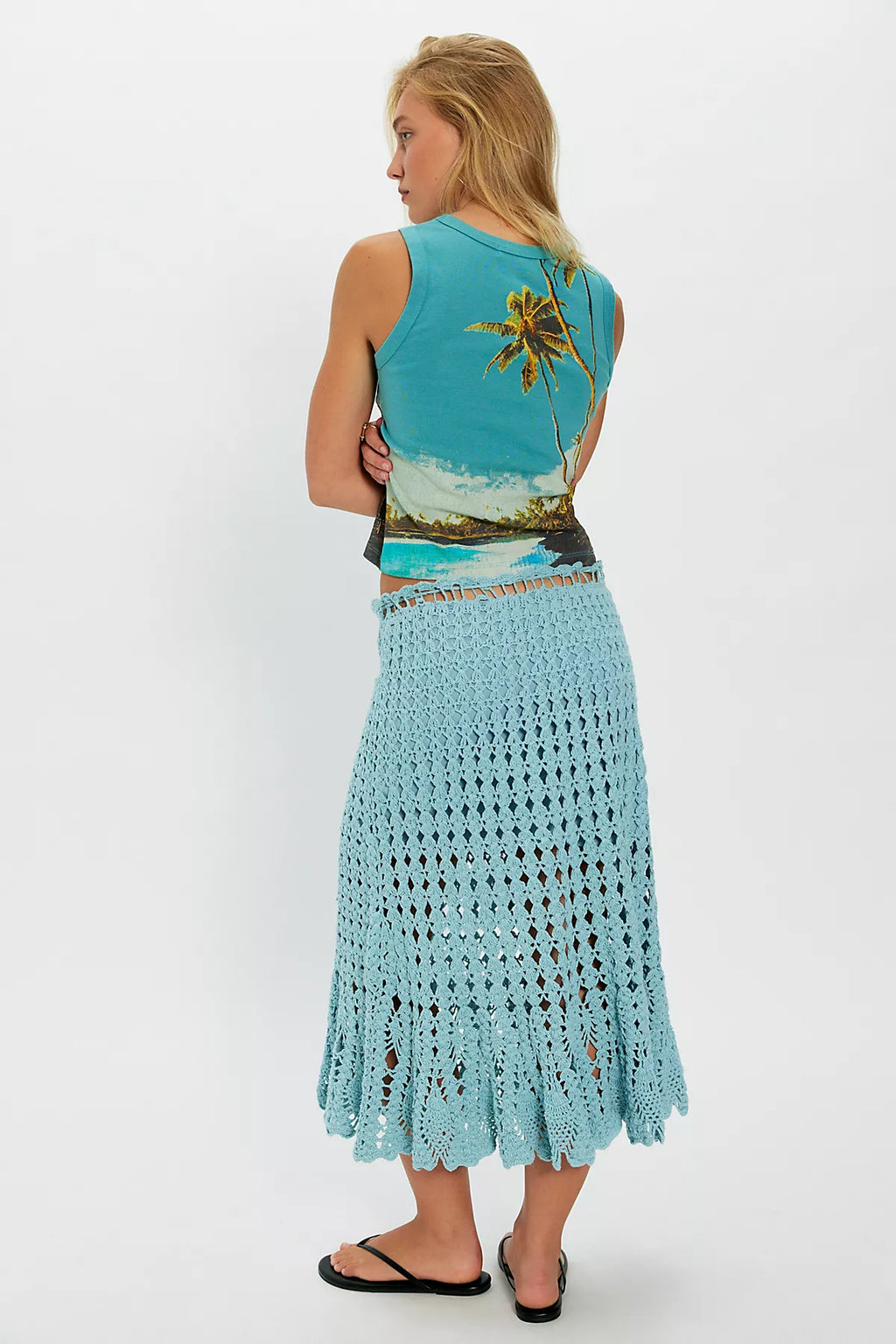 Isle Of Rhodes Crochet Midi Skirt