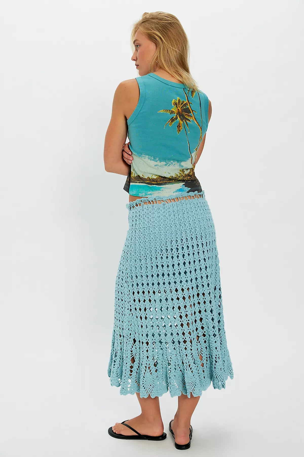 Isle Of Rhodes Crochet Midi Skirt
