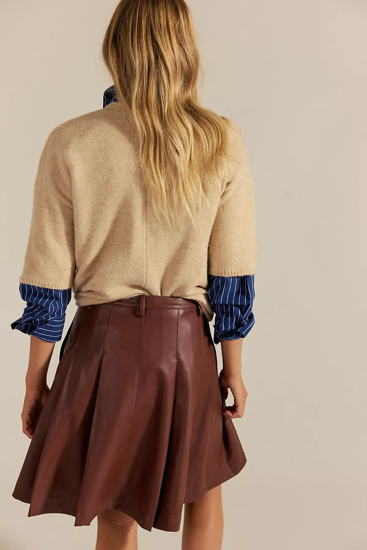 We The Free Vegan Pleated Midi Skirt