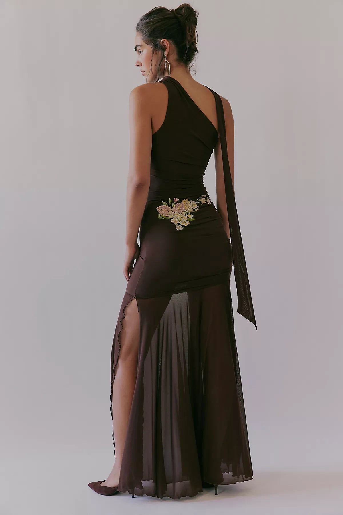 Saemdi Embroidered One Shoulder Dress