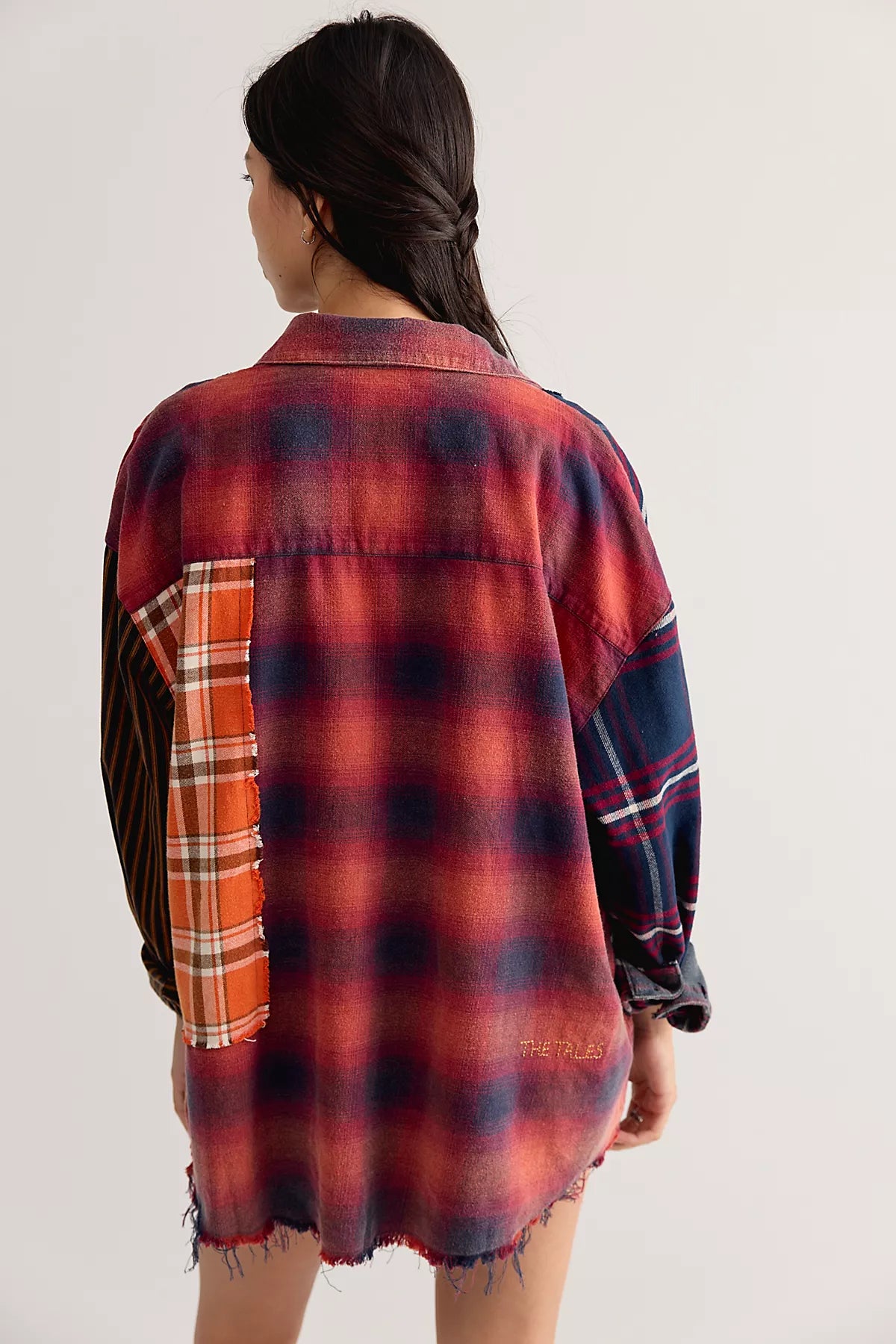 The Tales Reworked Pierced Flannel Button Down
