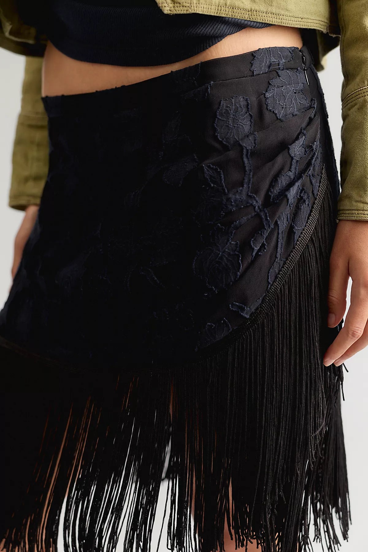 Nigel Preston Micro Mini Fringe Skirt
