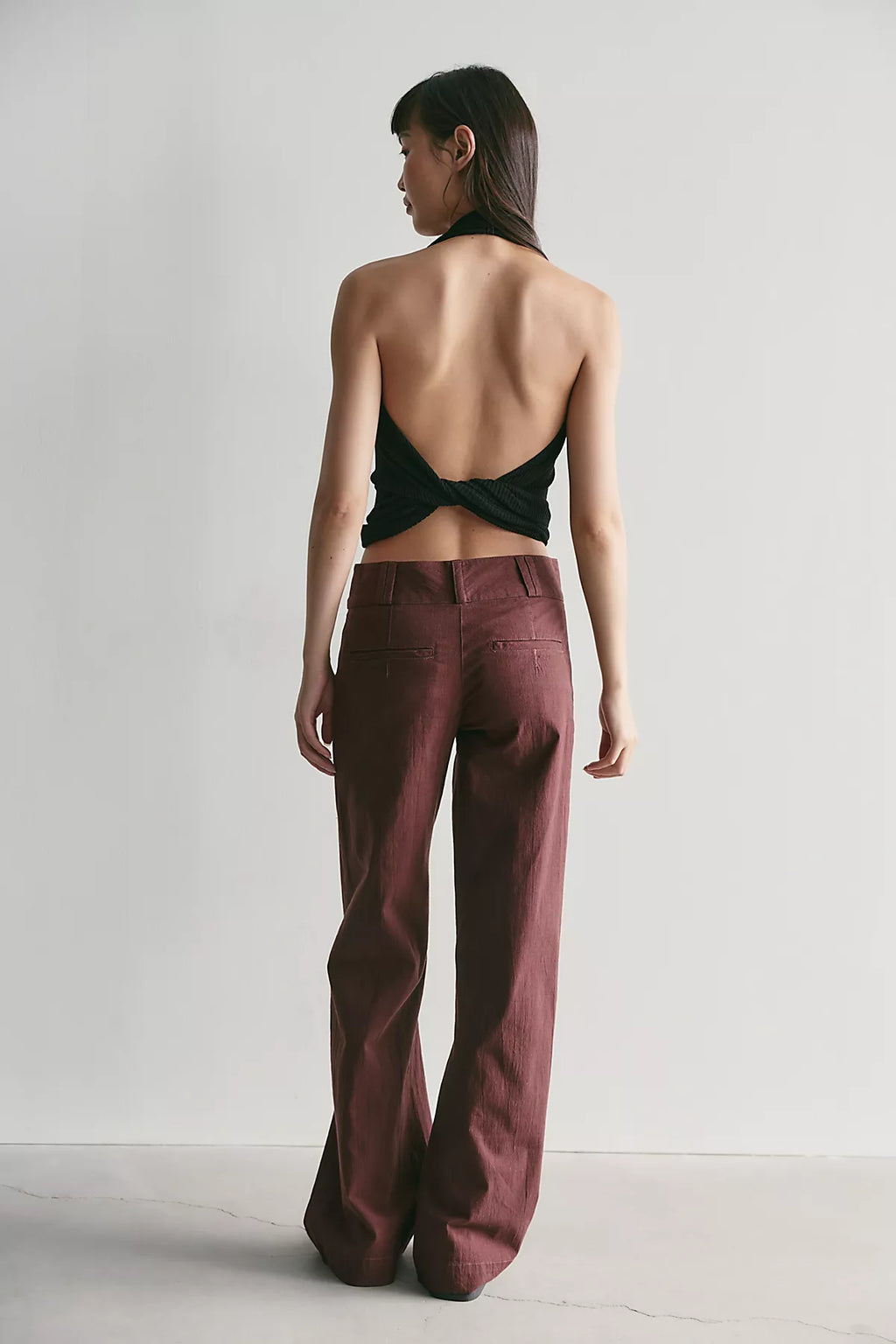 Time Flies Low-Rise Clean Solid Trousers