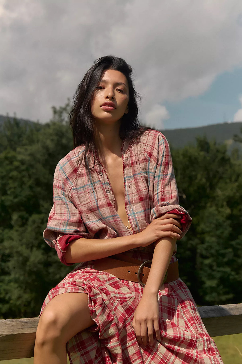We The Free Summer Daydream Plaid Tunic