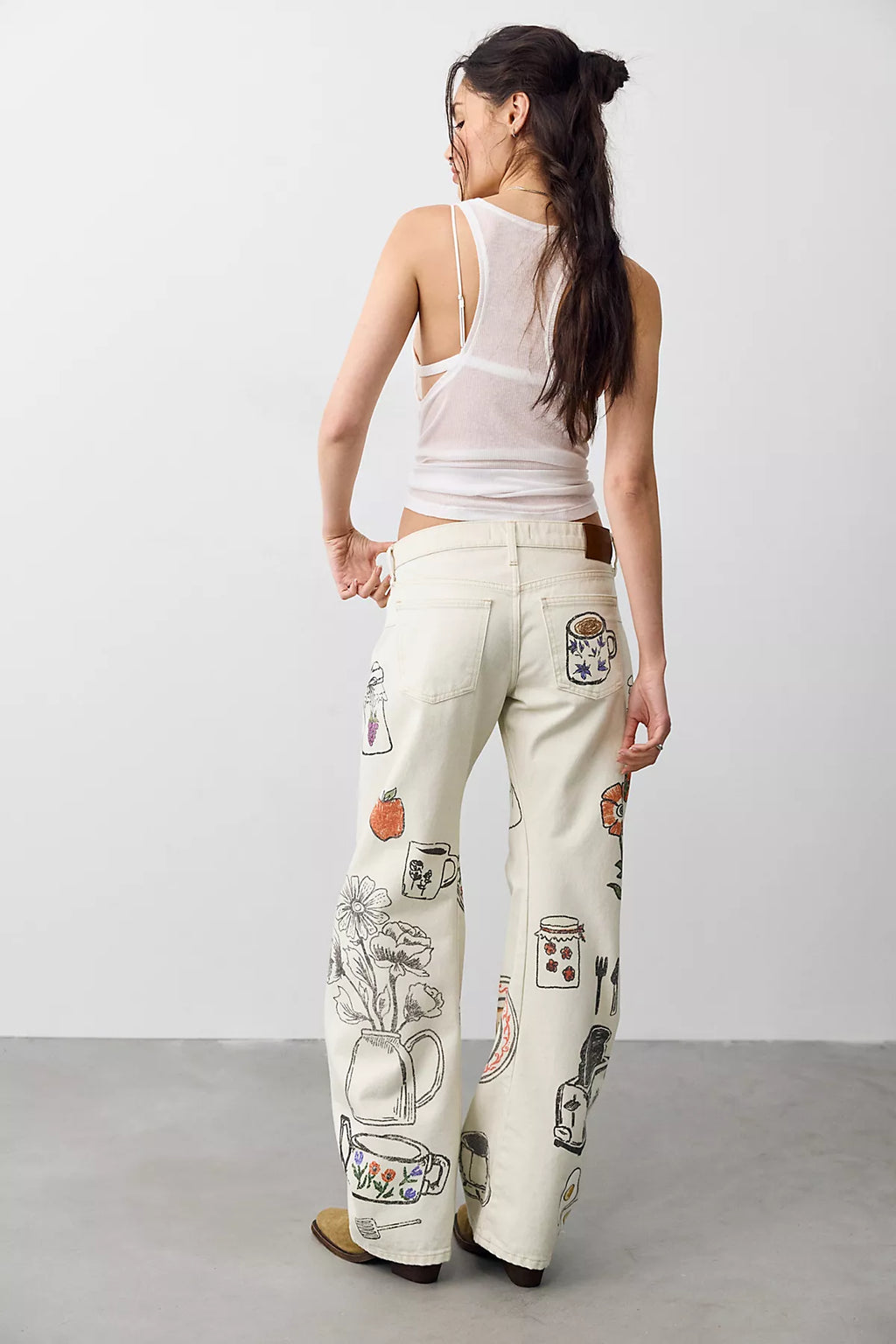 We The Free Fable Printed Twisted Jeans