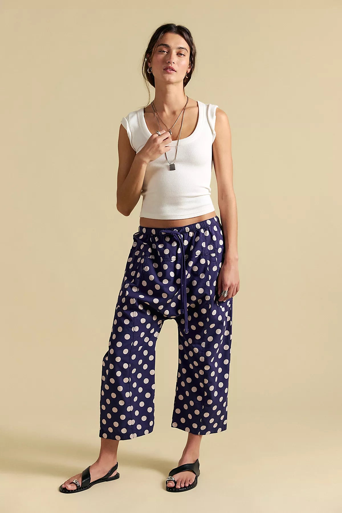 Need You Now Printed Cotton-Poplin Harem Pants