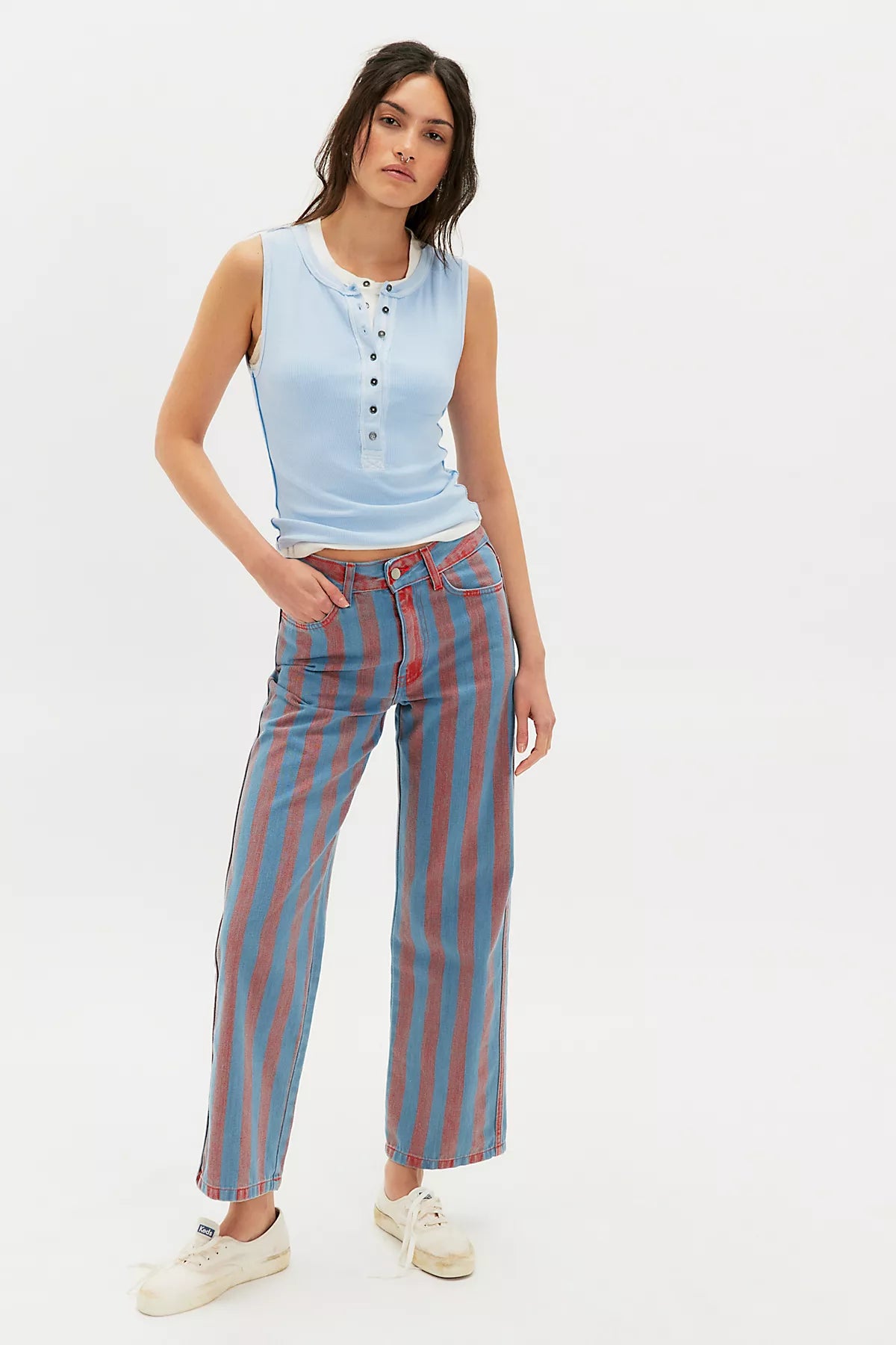 The Tiny Big Sister Maru Striped Jeans