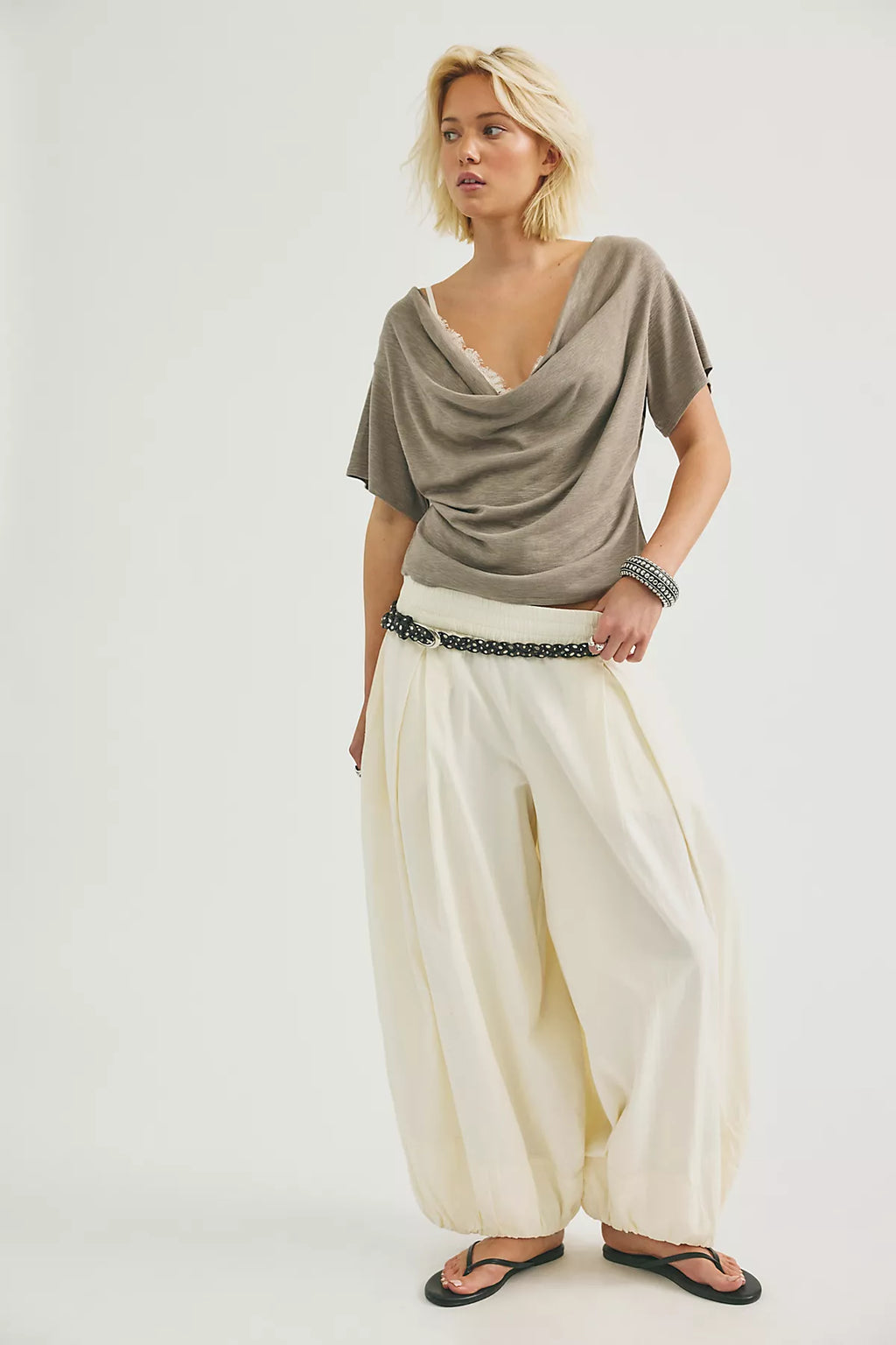 We The Free Tinsley Waterfall Cowl-Neck Top