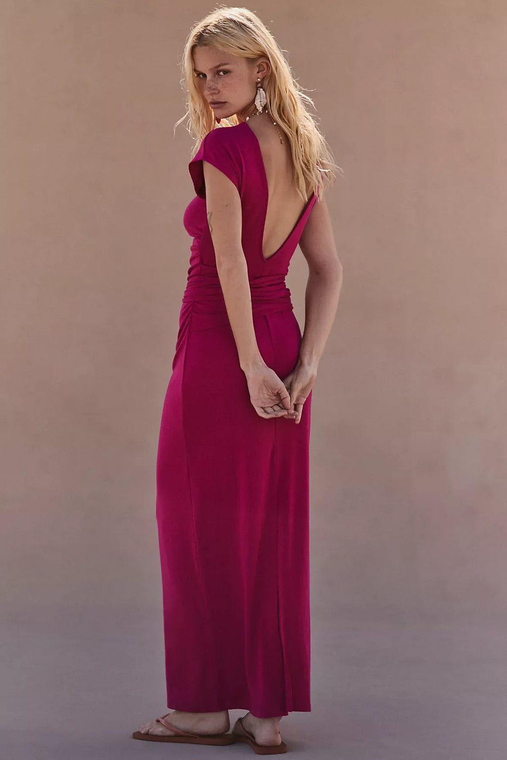 Good Feels Cap-Sleeve Maxi Dress