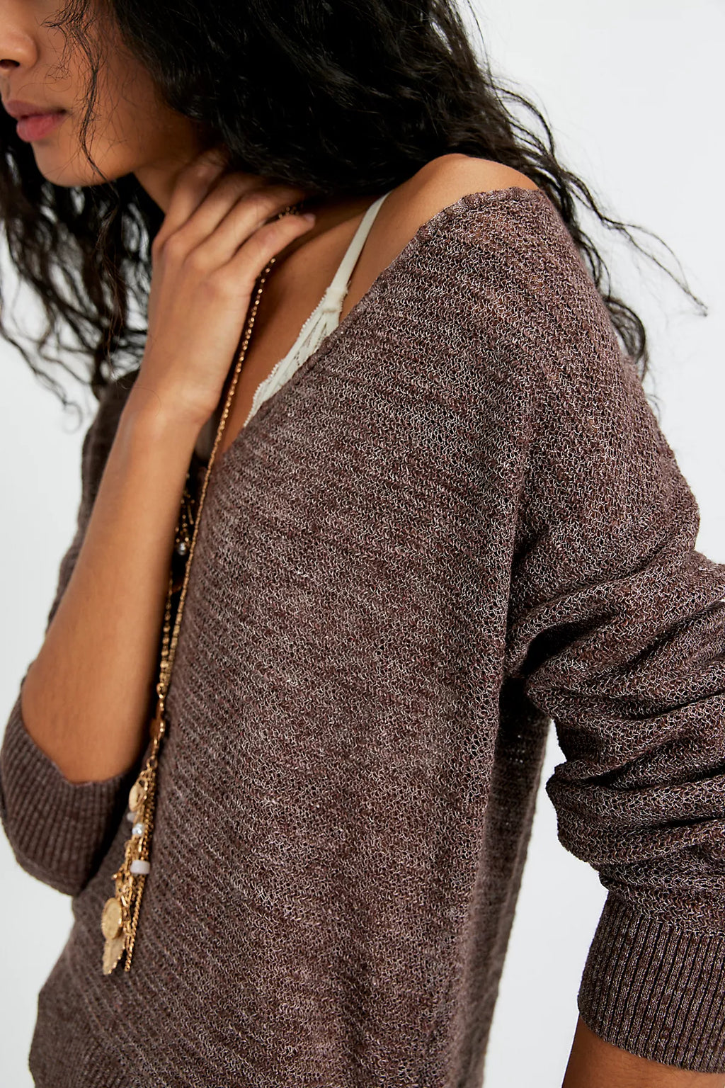Soft Focus Fine Gauge Linen Pullover