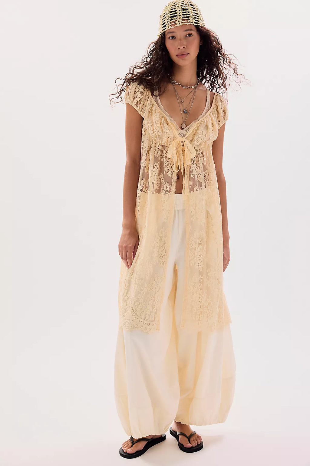 Anna Sui Victorian Lace Maxi Top