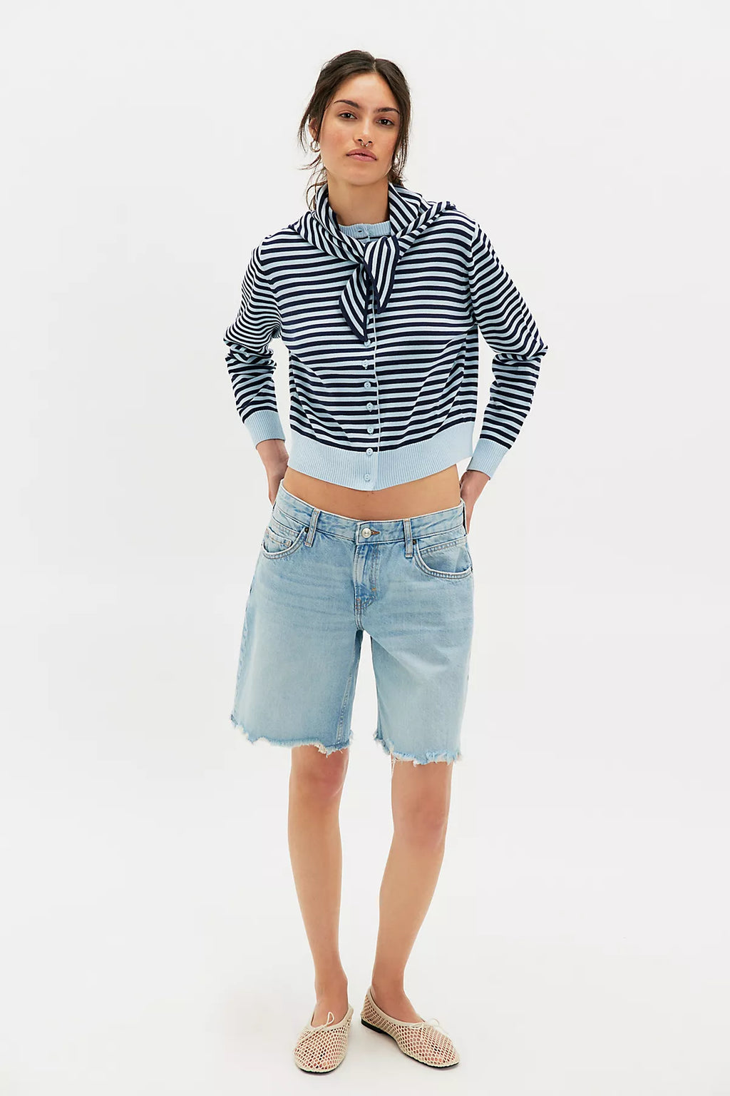 The Tiny Big Sister Lara Striped Scarf Cardi