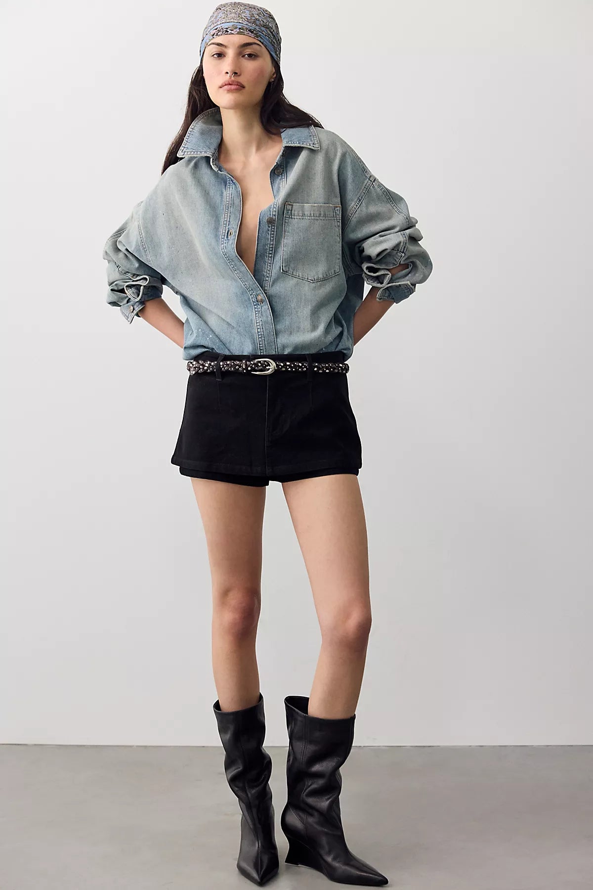 We The Free Gallivanting Vegan Suede Peekaboo Skort