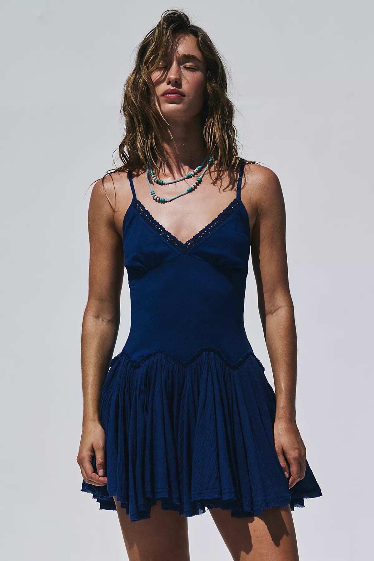 Twirly Girly Solid Cotton Mini Dress