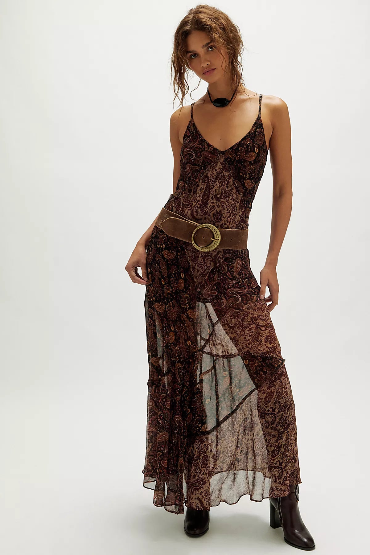 Nigel Preston Paisley Patch Maxi Dress