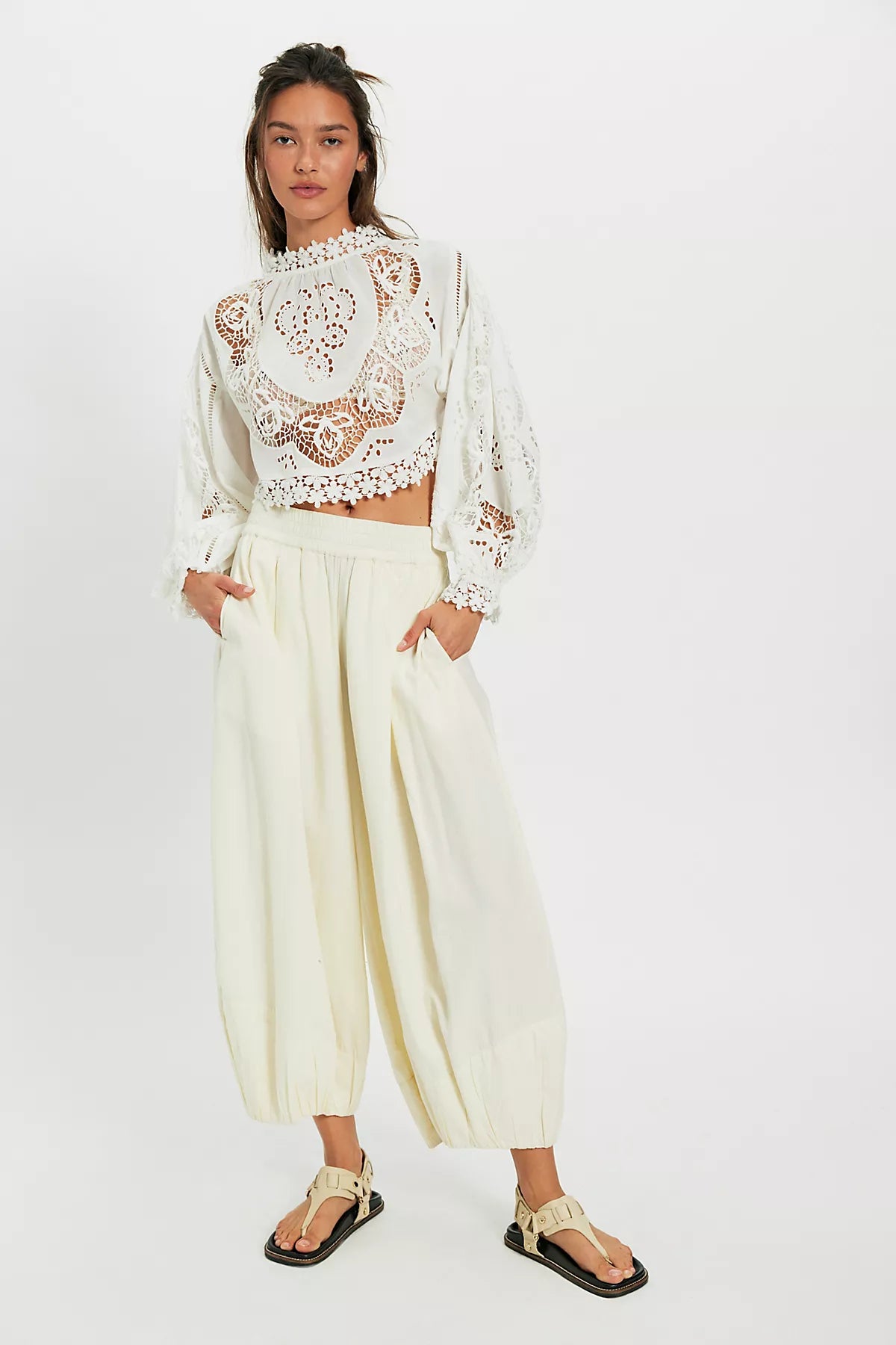 Hannah Embroidered Cutwork Top