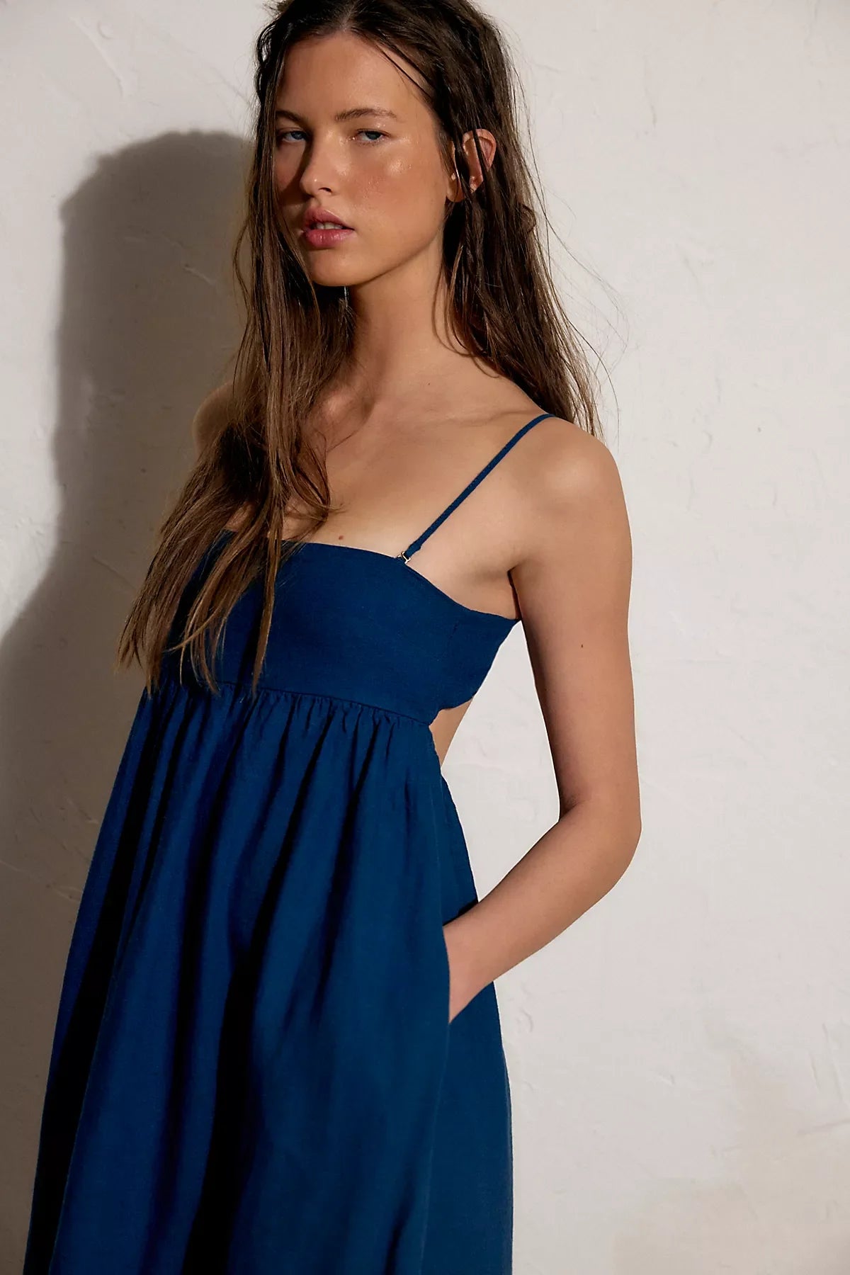 Sandshell Linen Halo Babydoll Midi Dress