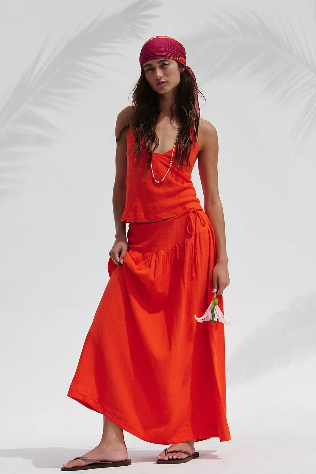 Sandshell Linen Skirt Set