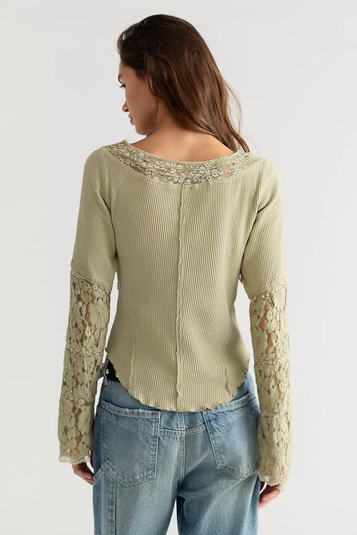 Amber Lace Cuff Long Sleeve Top