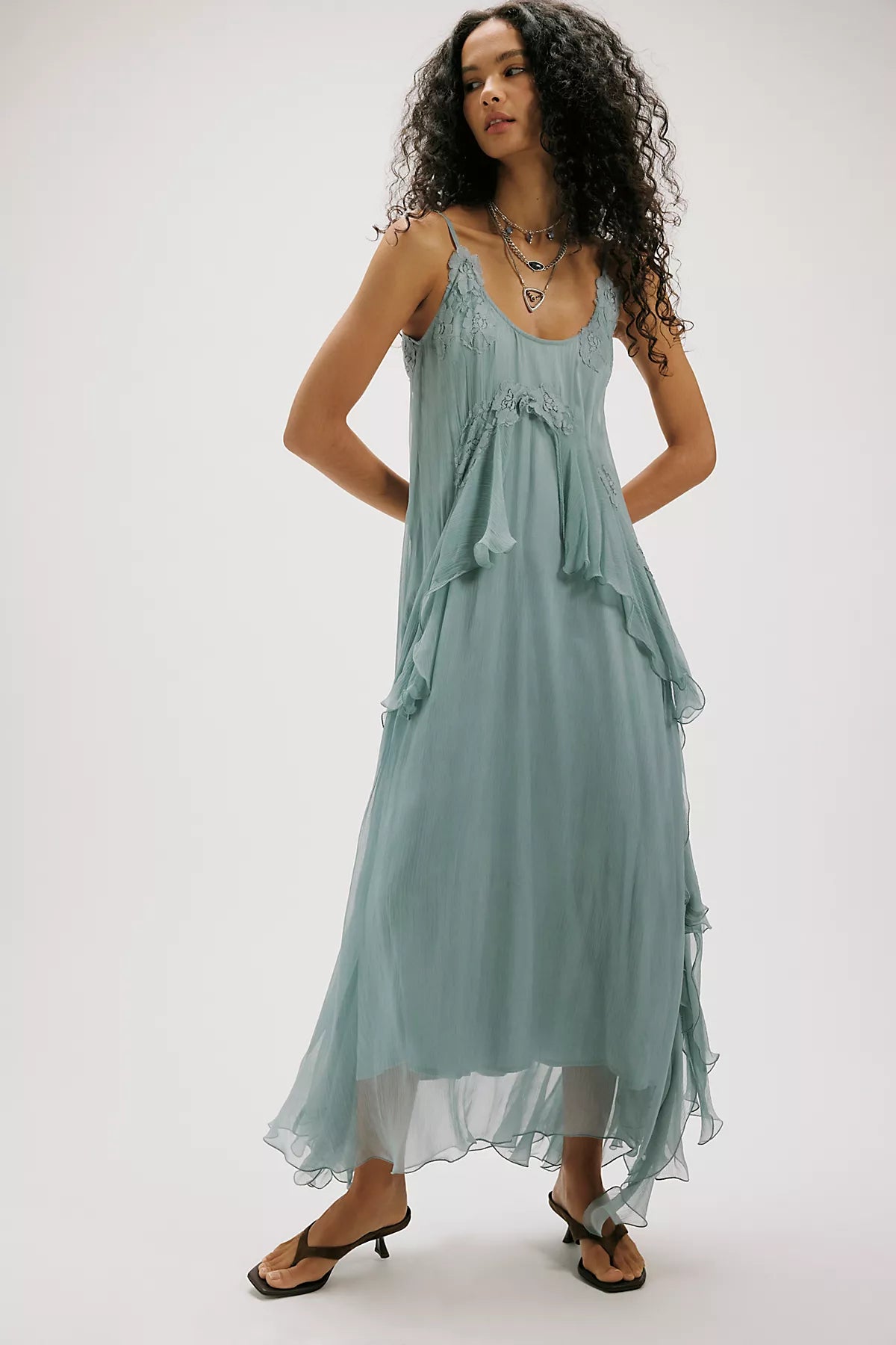 Nigel Preston Floating Angel Chiffon Maxi Dress