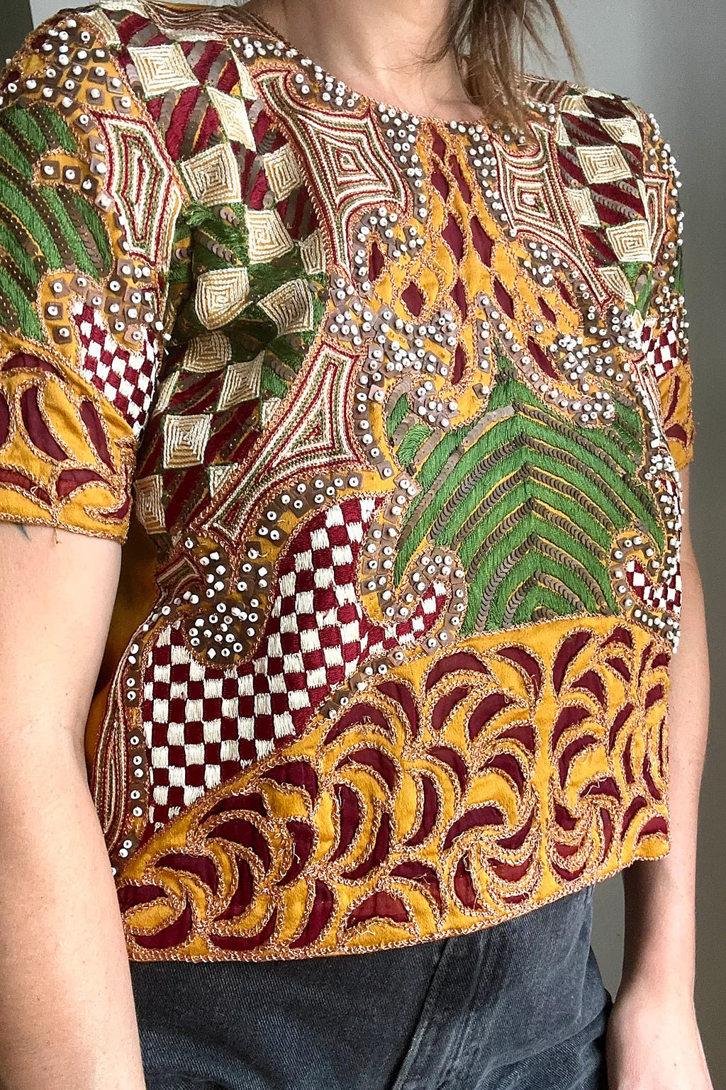 Vintage Beaded & Embroidered Blouse Selected by Grievous Angel Vintage
