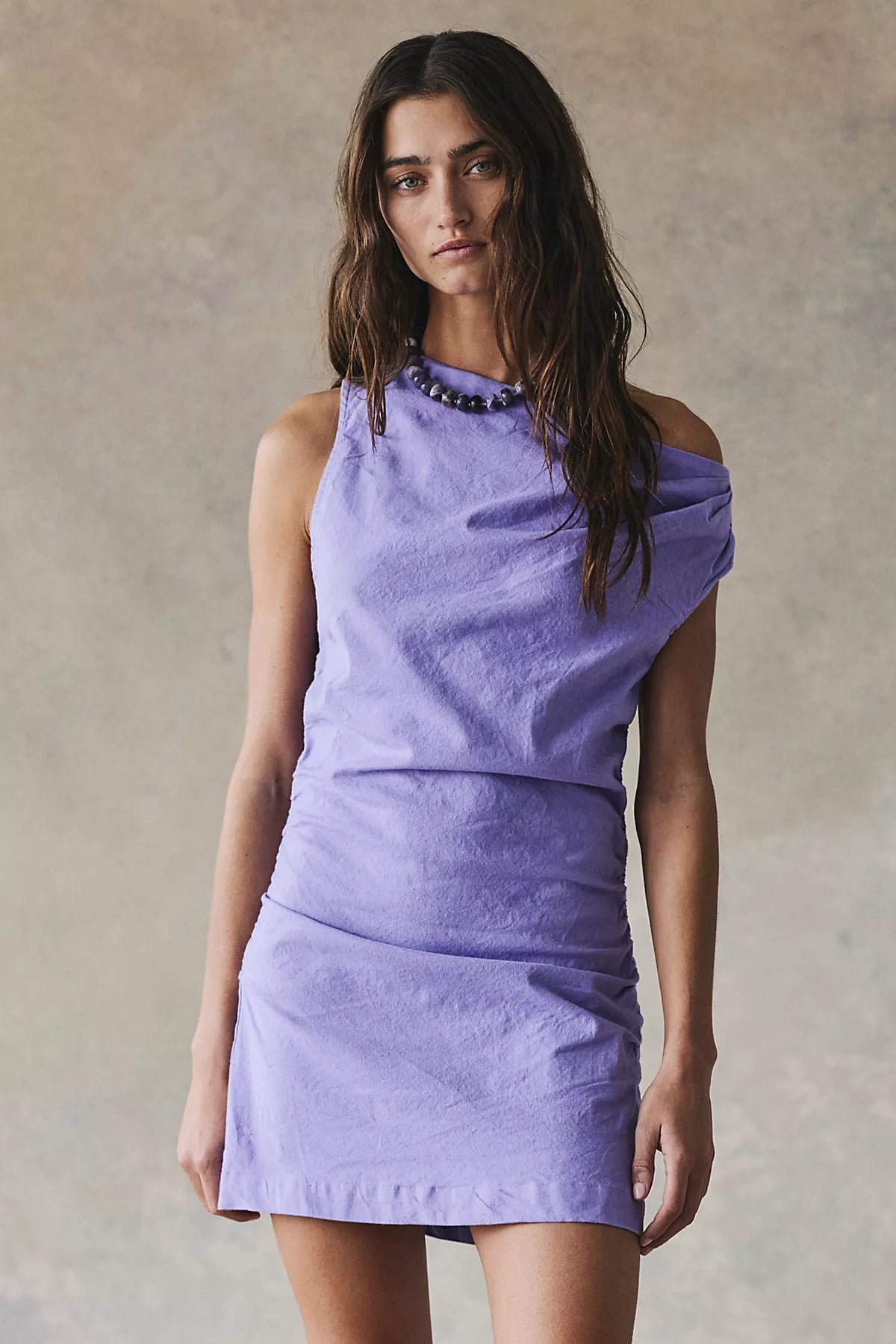 So Far Summer Stretch Linen Mini Dress