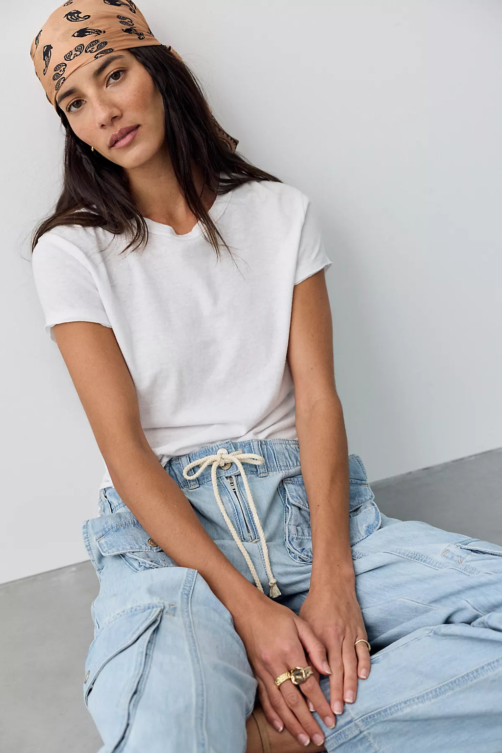 We The Free Tahiti Denim Pull-On Cargo Pants
