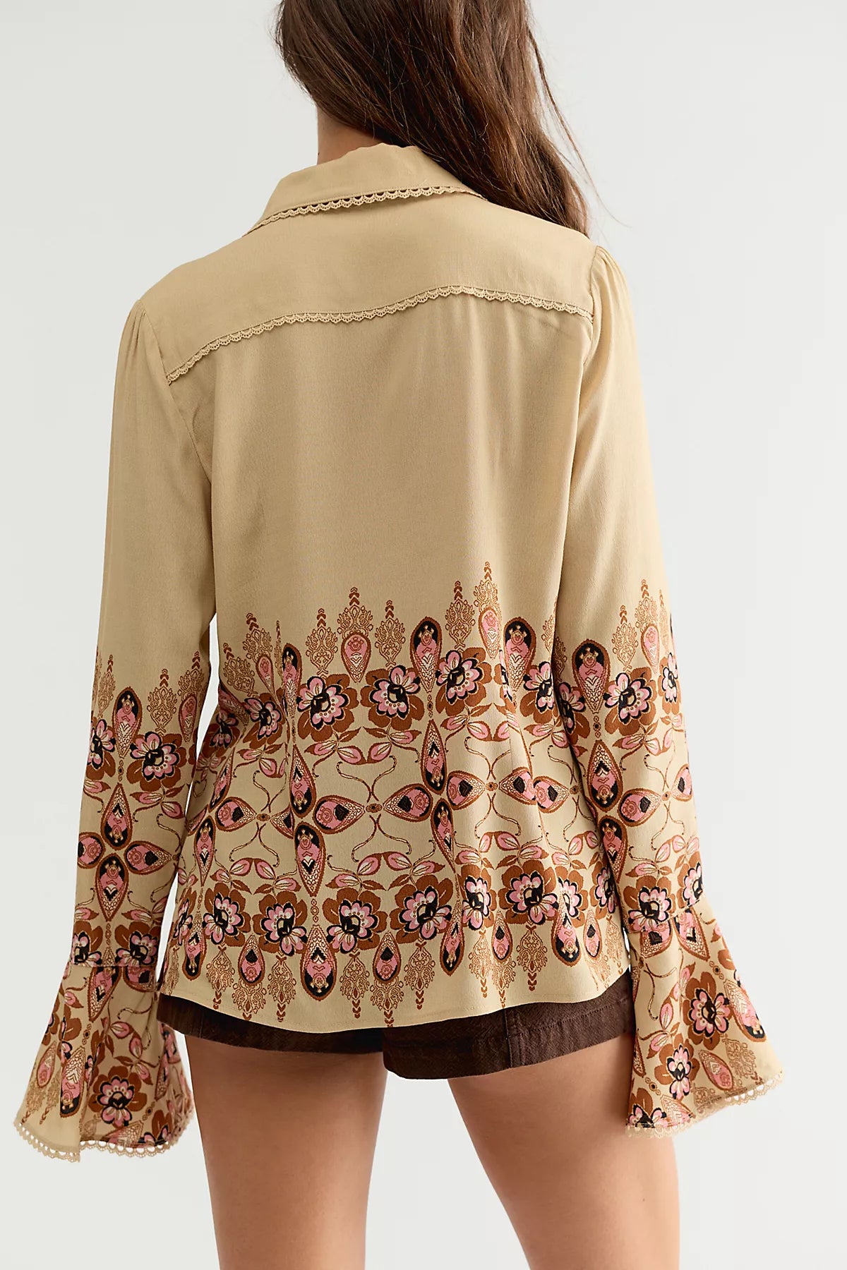 Melrose Printed Button Down Top