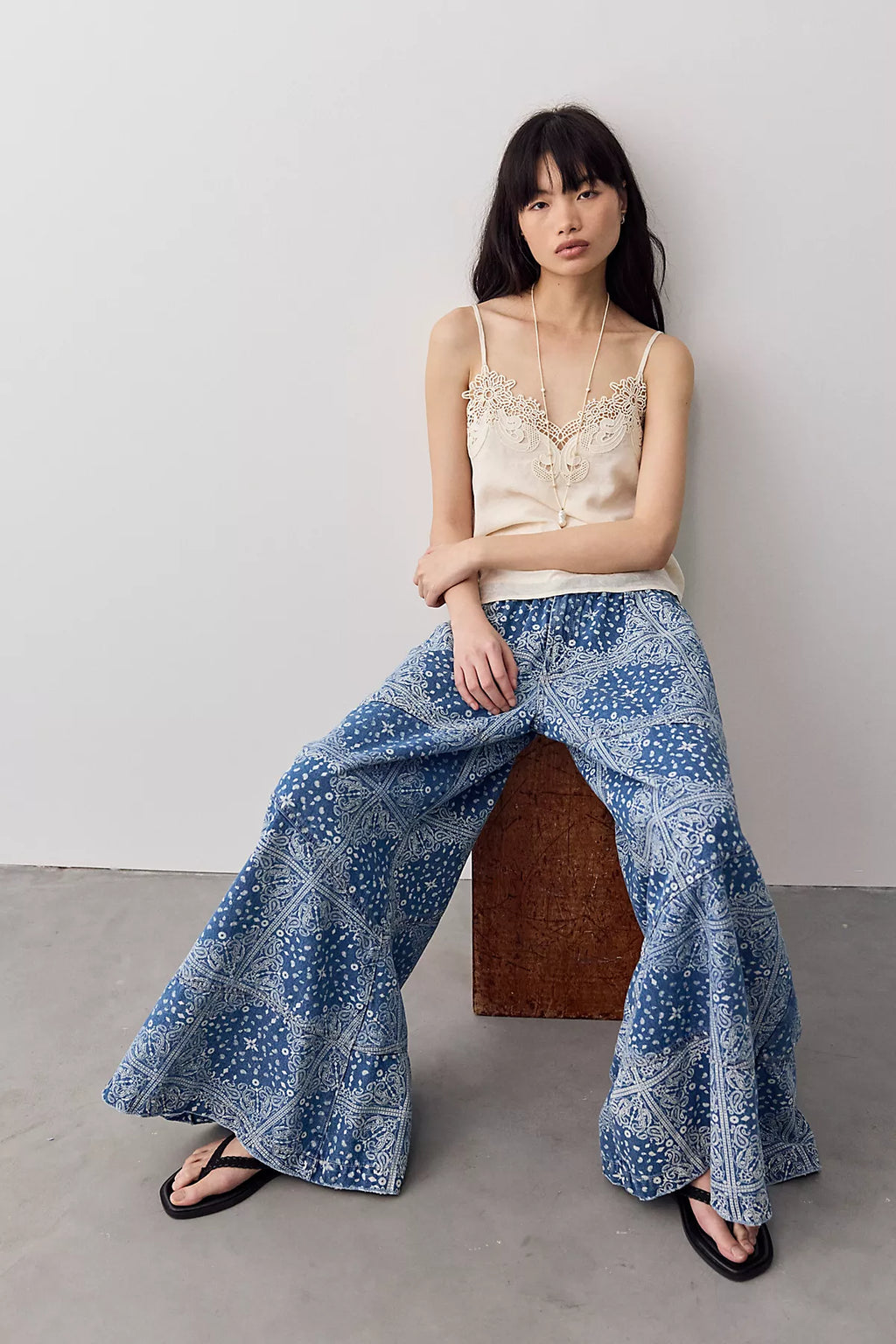 OneTeaspoon Daddios Printed Super Wide-Leg Jeans