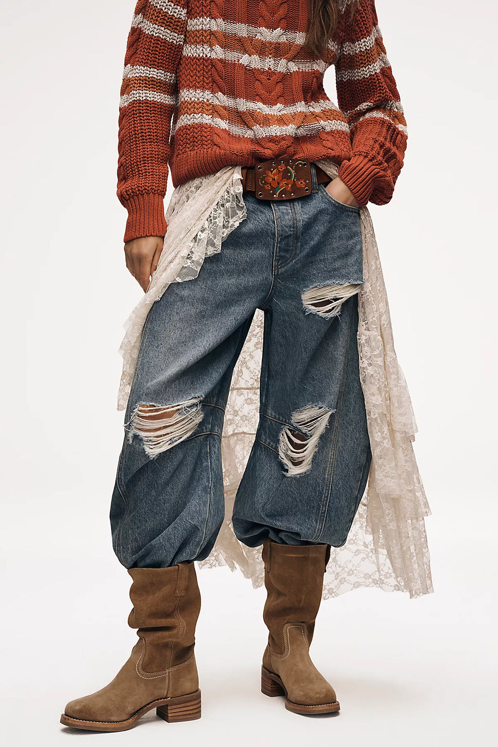 We The Free Good Luck Mid-Rise Barrel Jeans