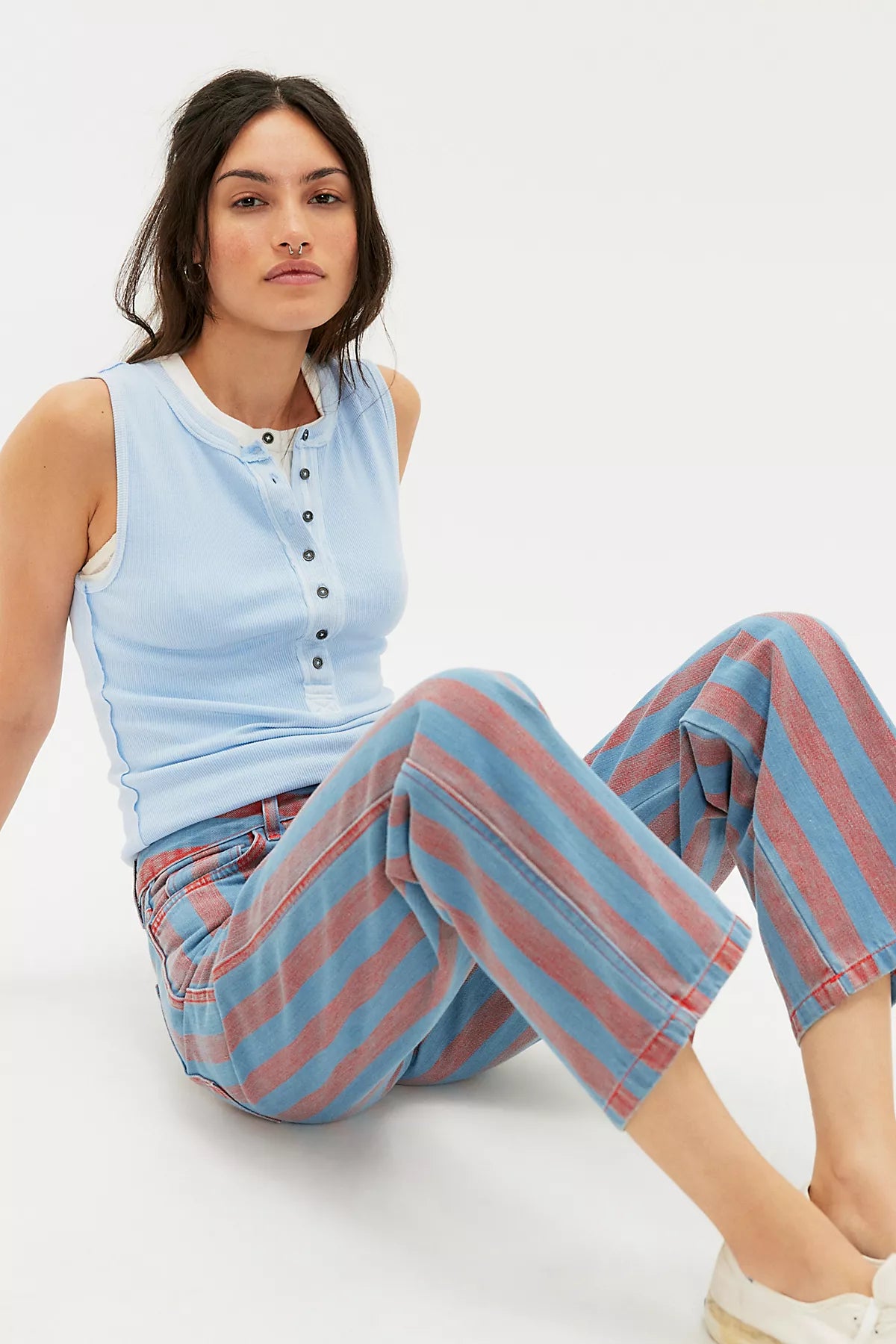 The Tiny Big Sister Maru Striped Jeans