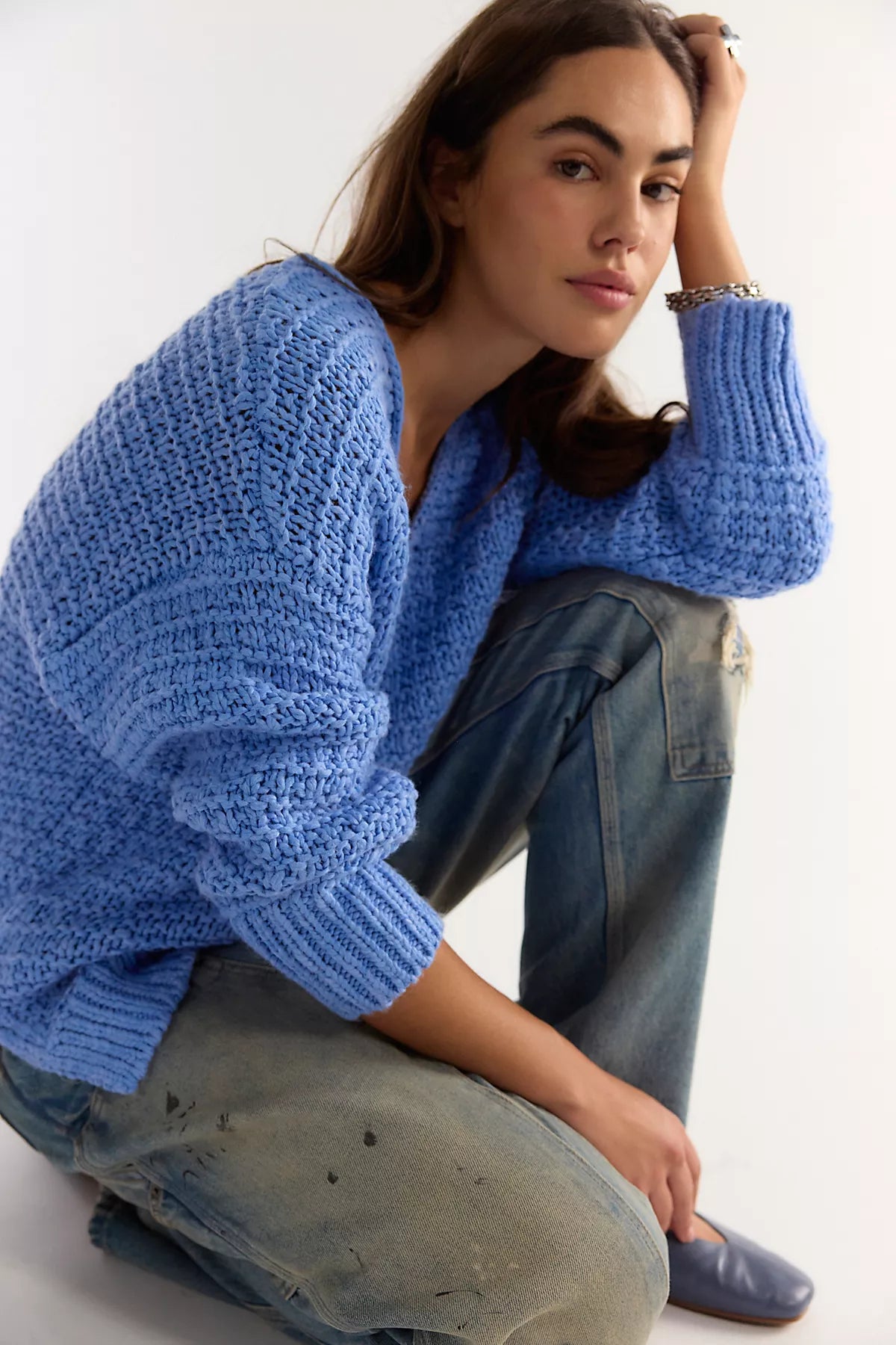 Opal Textured V-Neck Pullover