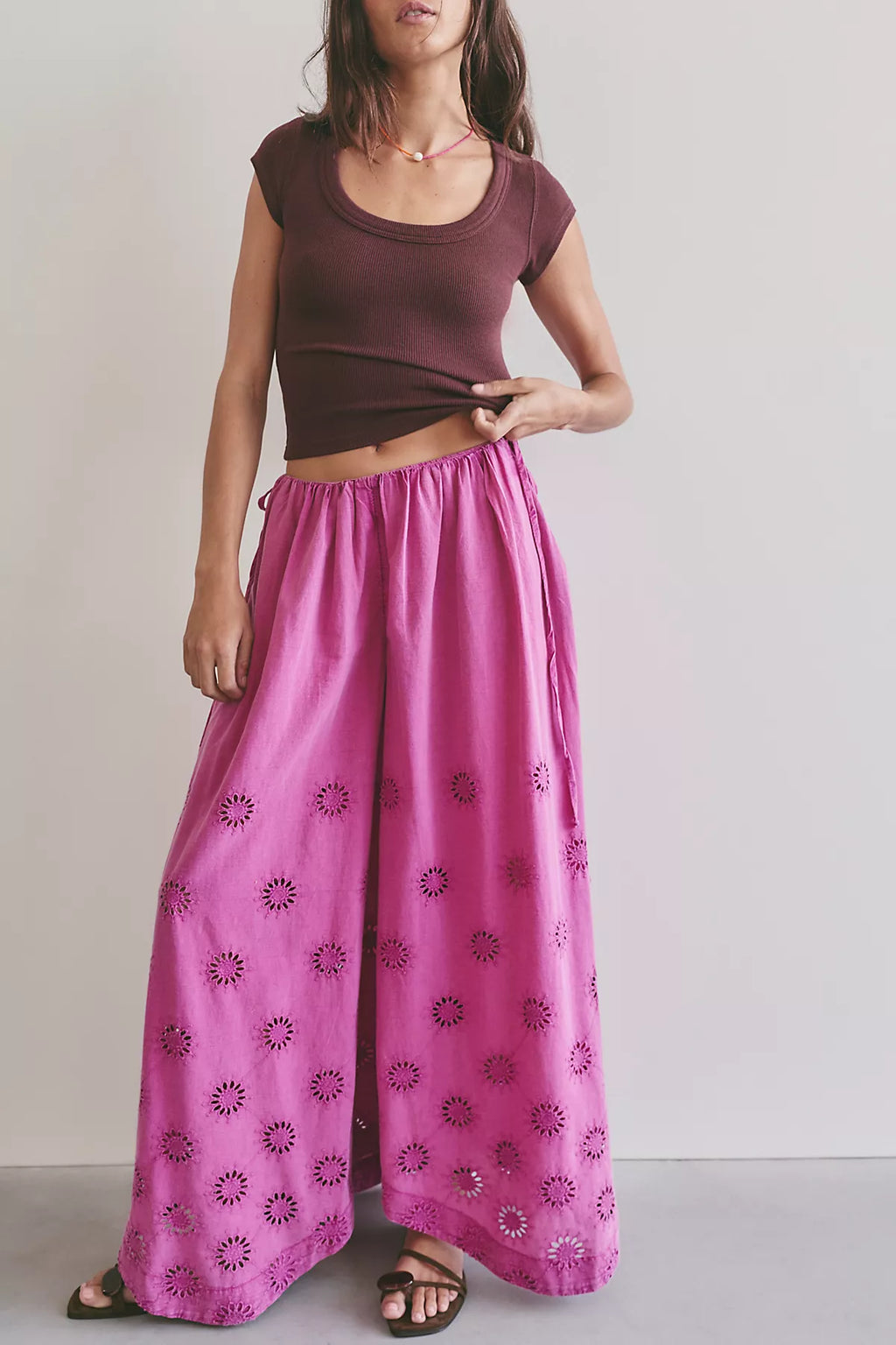 Sweet Serenade Pull-On Wide-Leg Pants