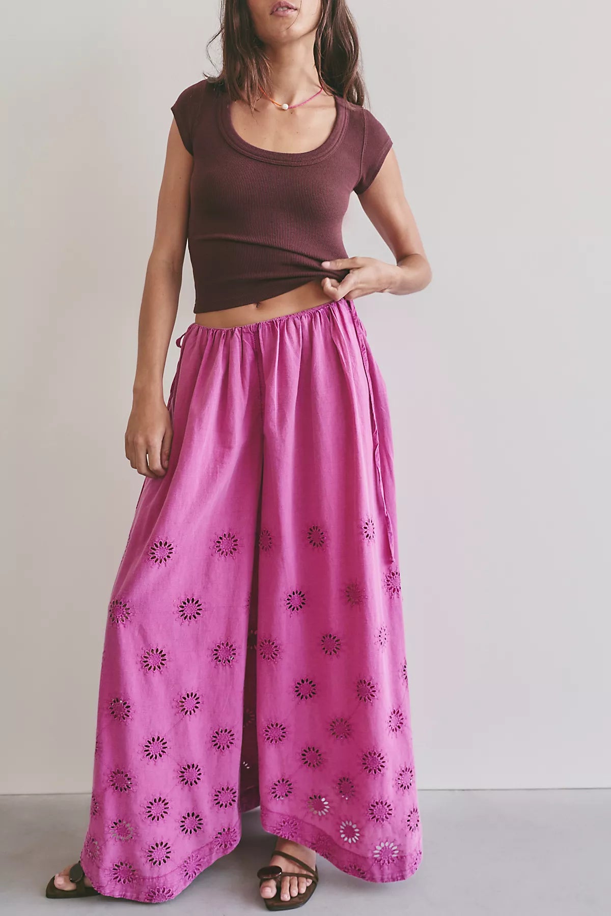 Sweet Serenade Pull-On Wide-Leg Pants